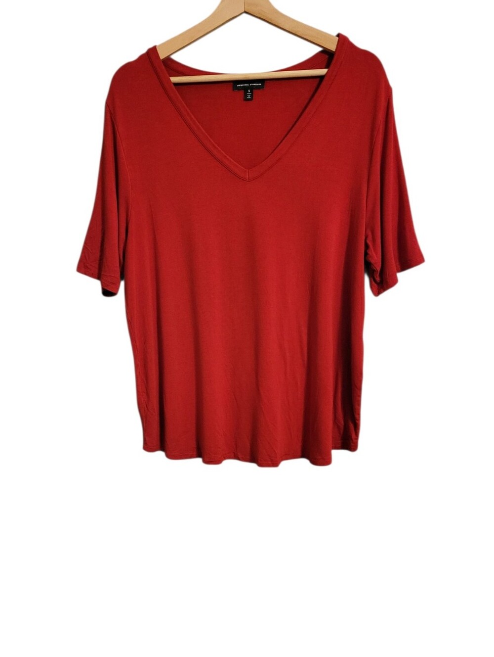Universal Standard Red V Neck Tee